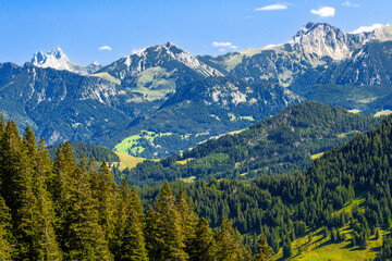 View from the Hochgrat mountain near Oberstaufen