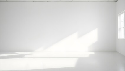Empty white room with sunlight