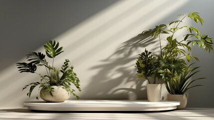 Showing sun and plants foliage in the style of haunting shadows Generated AI