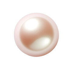 Pink Lustrous Pearl Isolated