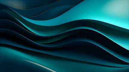 Fototapeta premium Abstract 3D Background of fluid Shapes in cyan Colors. Dynamic Template for Product Presentation