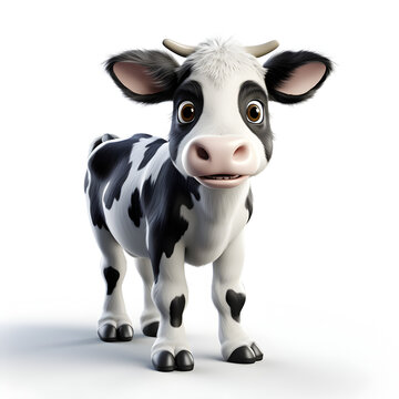 cartoon cow isolated on white background