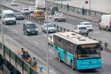 Ataturk Bridge or known as Unkapani bridge at Golden Horn district of Istanbul