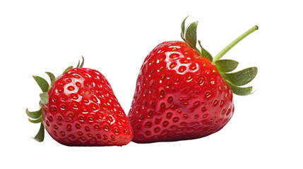 Red stawberry isolated on transparent background, Generative ai.