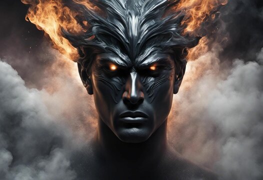 the character of an iceman is depicted in flames and smoke
