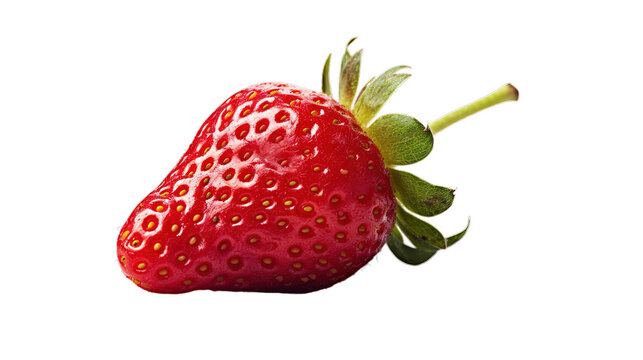Red stawberry isolated on transparent background, Generative ai.