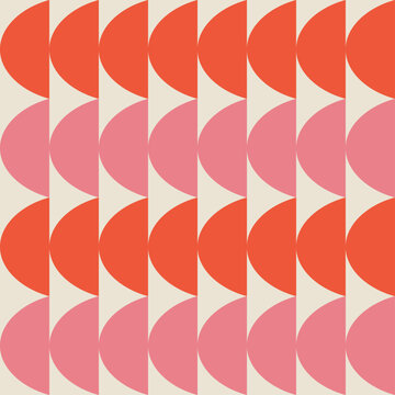 Abstract retro geometric seamless pattern. Geometric mid century modern style seamless pattern. Vector background print.
