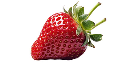 Red stawberry isolated on transparent background, Generative ai.