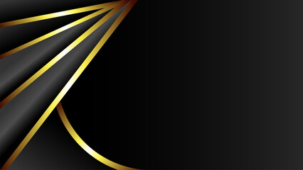 Fototapeta premium Black and gold geometric luxury background modern