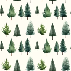 Cute watercolor fir trees seamless pattern. Trees floral background. Trendy scandi vector background © Hanna ArtLab