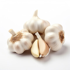 Garlic isolated on white background. Made with generative ai