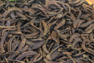 dry carob at the bazaar on the island of Cyprus in autumn 1