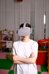girl in vr glasses virtual reality