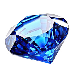 Fototapeta premium Blue Cut Sapphire Gemstone Isolated