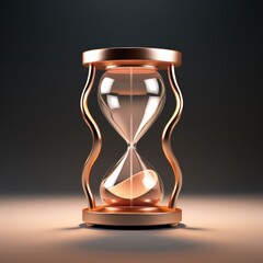 An intricate 3D hourglass icon on the background