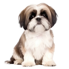 Adorable Shih Tzu Dog Posed on Transparent Background