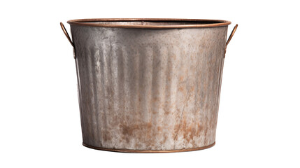 An old metal bucket isolated on transparent background, image with background removed, created with Generative Ai technology. - obrazy, fototapety, plakaty