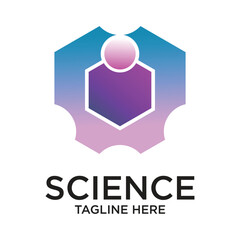 Science logo design simple concept Premium Vector
