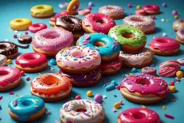 Fototapeta na wymiar colorful donuts