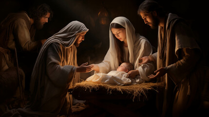 Nativity of Jesus Christ. - obrazy, fototapety, plakaty