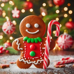 Gingerbread Man and Christmas Cookies, Christmas Background