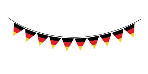 Obraz premium German National Day. German Unity Day, decorative garland set. Doodle vector illustration. German Unity Day festive event concept. For banner, card, poster, flyer.