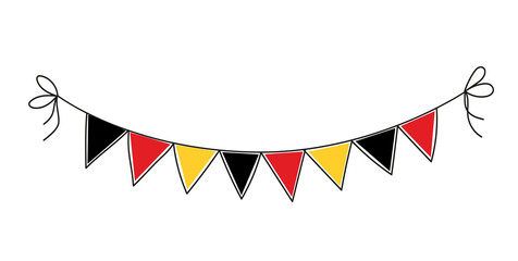 German National Day. German Unity Day, decorative garland set. Doodle vector illustration.