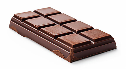 Fototapeta premium Dark chocolate bar isolated on white background. Made with generative ai