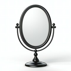 Round mirror isolated on white background