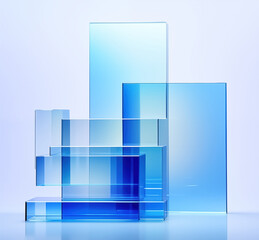 Glass translucent abstract sculpture by Generative AI