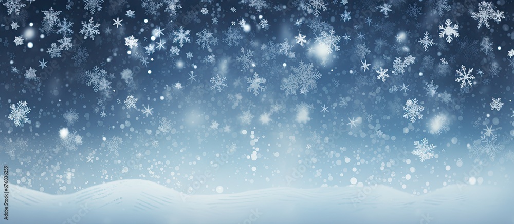 Poster an abstract art illustration featuring a beautiful background of white snow with a pattern of abstra