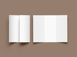 Blank Tri fold letter size brochure 3d render to present your design