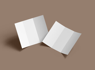 Blank Tri fold letter size brochure 3d render to present your design