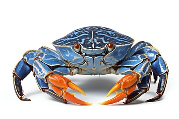 Blue crab isolated on white background - obrazy, fototapety, plakaty