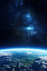 Obraz na płótnie Canvas Planet Earth in space in a galaxy Milky Way. Ai Generative