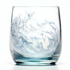 Water in a glass on a white background