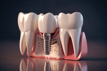 Dental implant 3D, AI generated