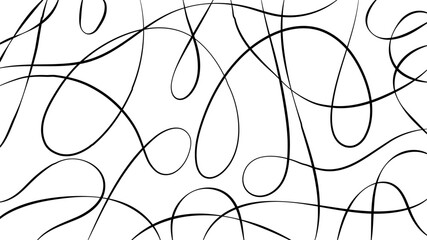 Random line pattern background. Decorative pattern with tangled curved lines. Random chaotic lines abstract geometric pattern vector background.	
