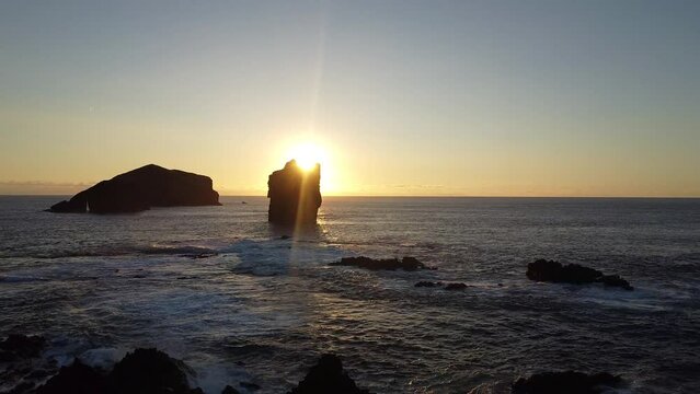 Azzorre Sunset Sao Miguel  Praia Dos Mosteiros