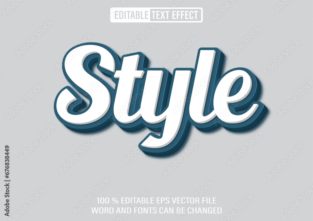 Poster style editable text effect 3d style template