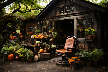 Naklejka premium Rustic garden shed