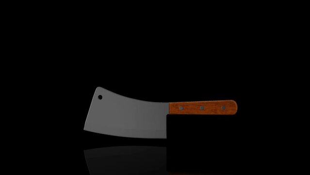 Cleaver turns on itself - loop animation - black background
