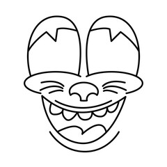 Retro 30s cartoon mascot characters funny faces