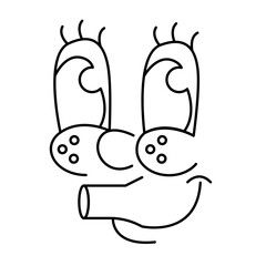 Retro 30s cartoon mascot characters funny faces