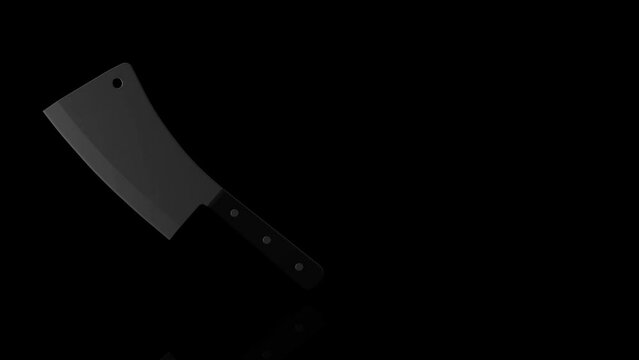 Cleaver turns on itself - loop animation - black background