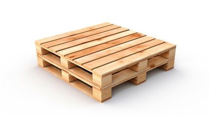 Wooden pallet isolated on empty white background, created with Generative Ai technology.