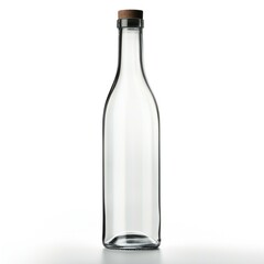 Empty glass bottle on a white background