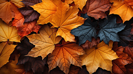 Fototapeta premium autumn leaves background created with Generative AI technology