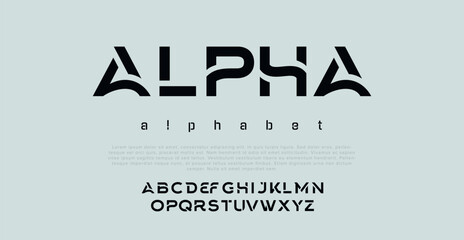 ALPHA  Modern Bold Font. Regular Italic Number Typography urban style alphabet fonts for fashion, sport, technology, Crypto, digital, movie, logo design, vector illustration