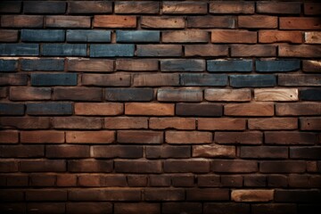 Fototapeta premium Sleek and stylish black brick wall texture with a dark background, ideal for modern design projects